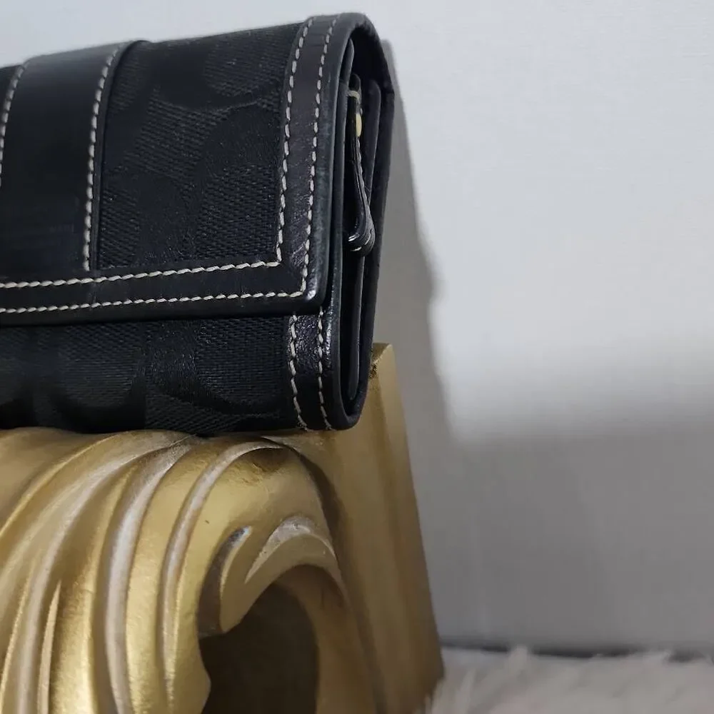 Coach Signature Jacquard Hampton small wallet with keychain Y2K-ERA